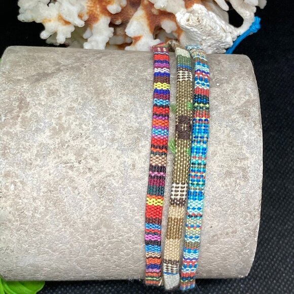 New set of 3 cotton boho bracelets - Picture 1 of 3